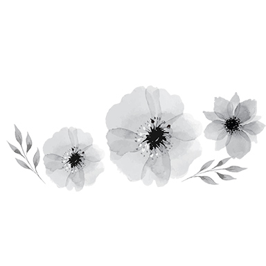 Stickers muraux : fleurs en noir et blanc - Sticker décoration